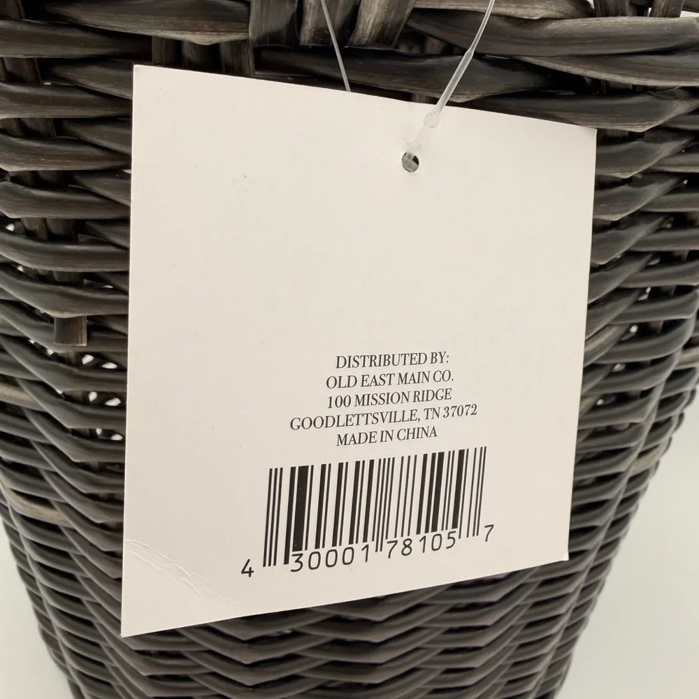 Black Woven Decorative Storage Basket with Handles